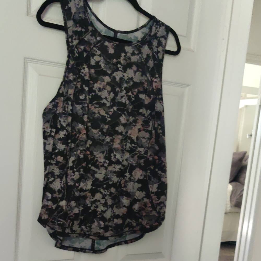 Lululemon Athletica Floral Tank Top - Black and Purple